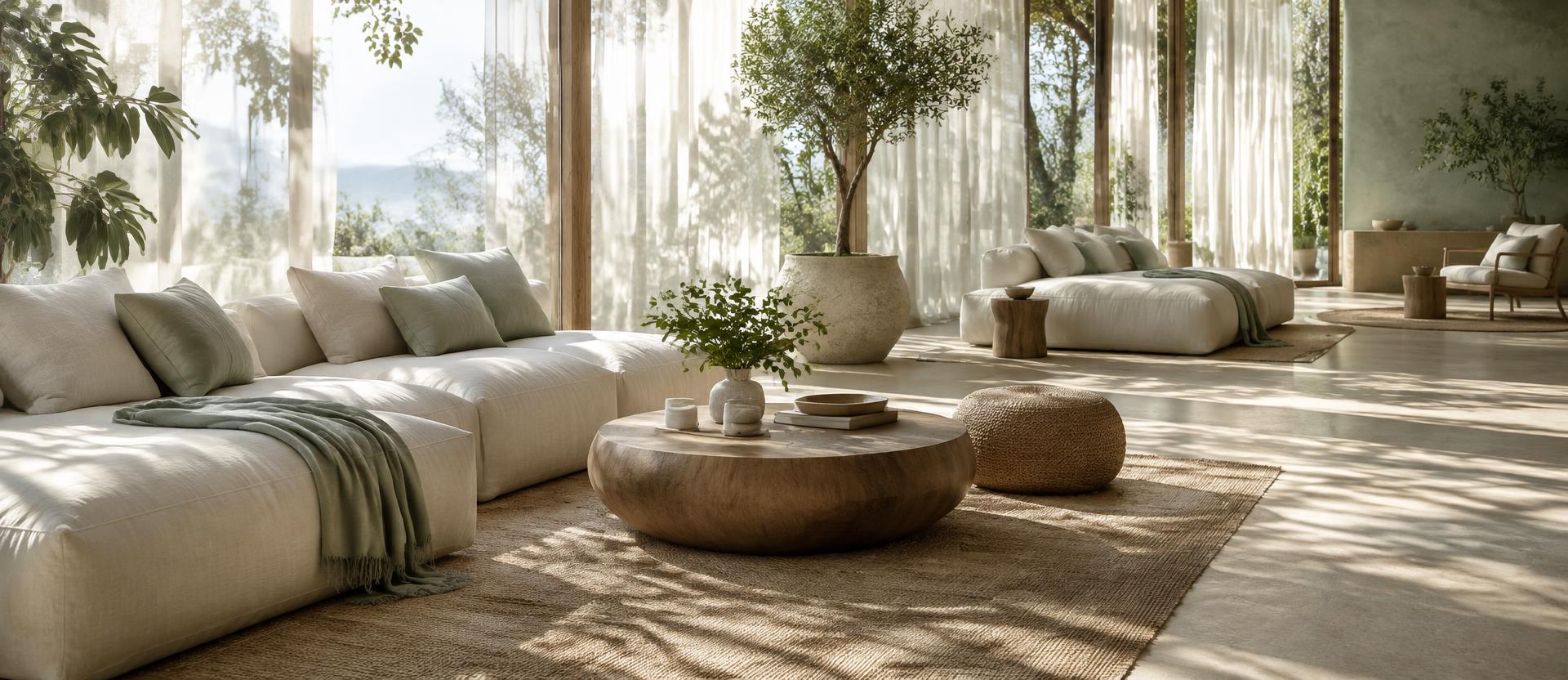 A calm sunlit wellness lounge